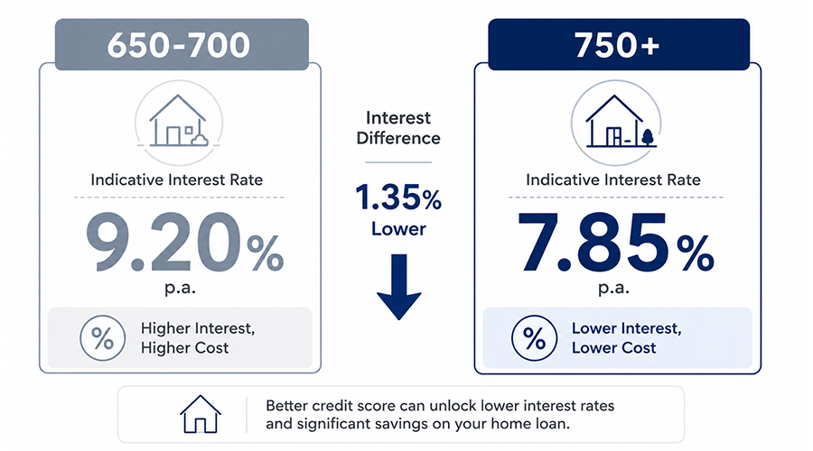 How credit score impacts home loan interest rate