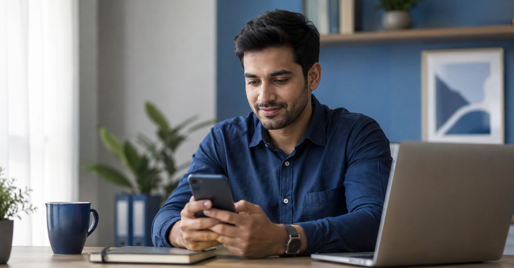 Person reviewing personal loan options on phone with a low credit score in India